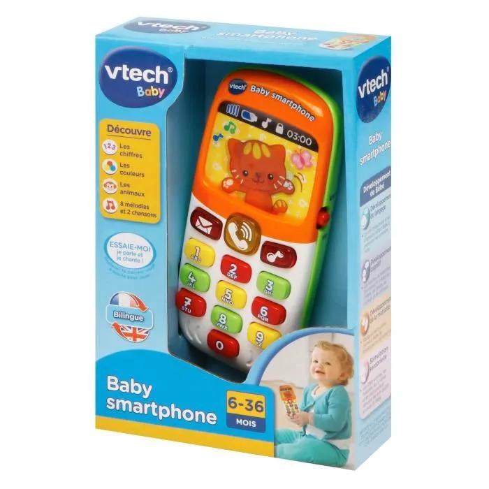 Vtech Baby Smartphone Bilingüe para Bebés, Juguete Interactivo con Luces y Sonidos en Francés e Inglés, Desde 6 Meses 3