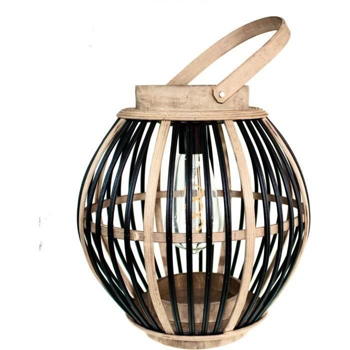 Lámpara solar de bambú - Olivie - Negro Lámpara solar de bambú - Olivie - Negro