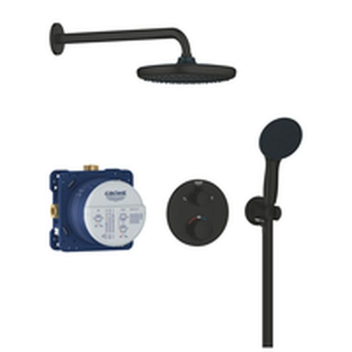 Grohe 348832430 Conjunto de Ducha Empotrado, Grifería Termostática, 1 + 2 Chorros de Agua, Acabado Negro 2