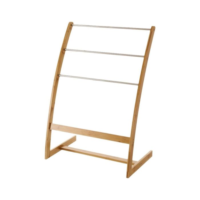 Toallero de Pie Natural Bambú Acero Inoxidable 57 x 35 x 81 cm Toallero de Pie Natural Bambú Acero Inoxidable 57 x 35 x 81 cm