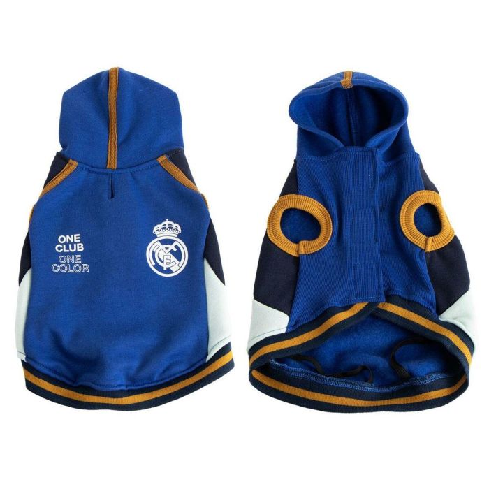 Cerdá Sudadera para Perro de Forro Polar Oficial Real Madrid, Talla XXS, Color Azul. Con Licencia del Club de Fútbol