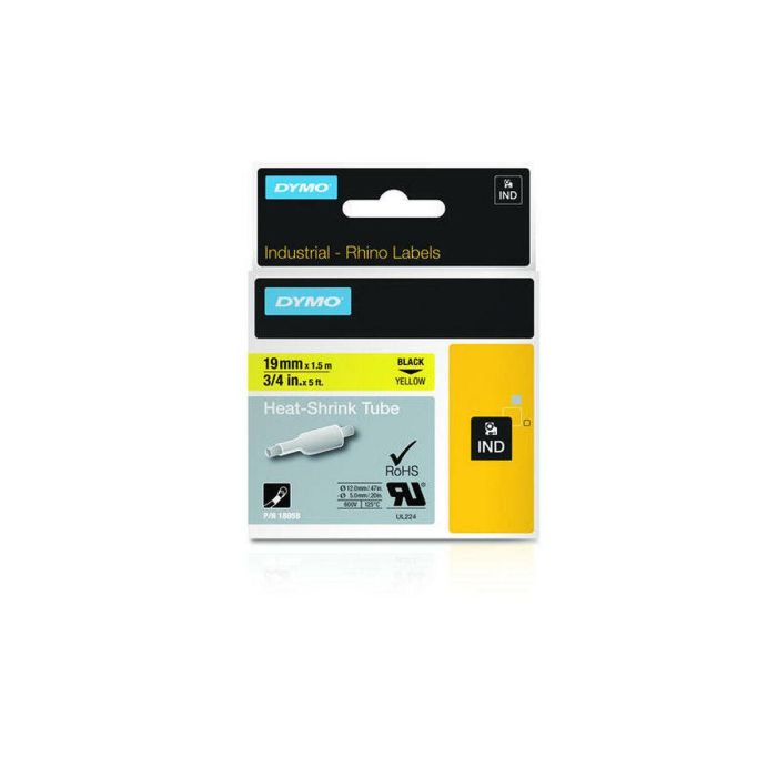Cinta Laminada para Rotuladoras Dymo 19 mm x 1,5 m Negro Amarillo (5 Unidades) 1 Cinta Laminada para Rotuladoras Dymo 19 mm x 1,5 m Negro Amarillo (5 Unidades) 1