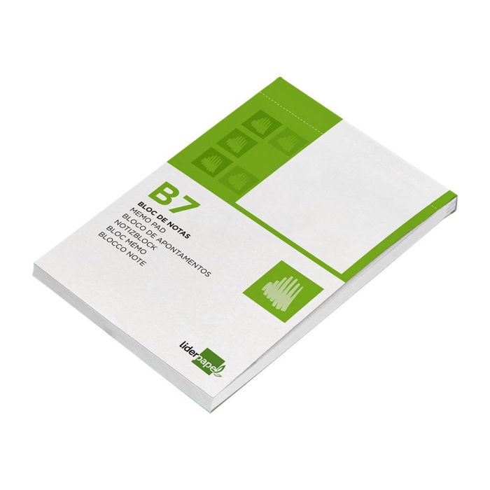 Bloc Notas Liderpapel Liso B7 80 Hojas 60 gr-M2 Perforado 10 unidades 4