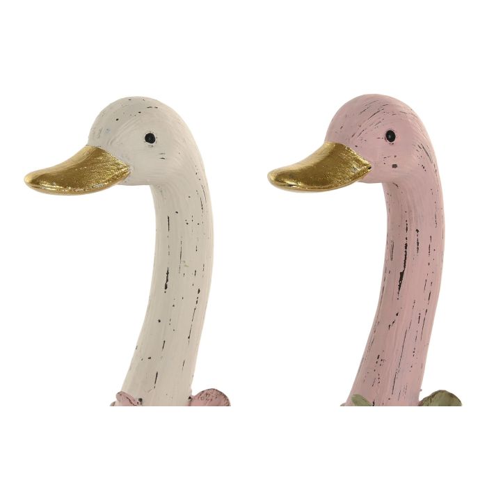 Figura Cottage DKD Home Decor Rosa Blanco 9 x 21.5 x 12.5 cm (4 Unidades) 1 Figura Cottage DKD Home Decor Rosa Blanco 9 x 21.5 x 12.5 cm (4 Unidades) 1