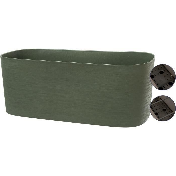 Jardinera XL con reserva de agua - GARDEN ID Respect - Verdigris 80 x 38 cm - 100% residuos domésticos - 100% reciclable 2 Jardinera XL con reserva de agua - GARDEN ID Respect - Verdigris 80 x 38 cm - 100% residuos domésticos - 100% reciclable 2
