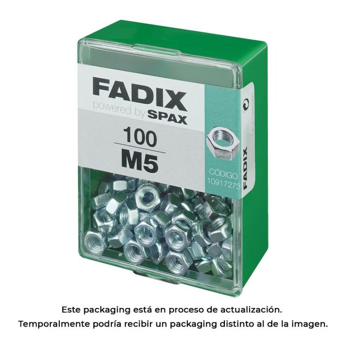 Fadix Tuerca Cincada M5, Caja de 100 Unidades