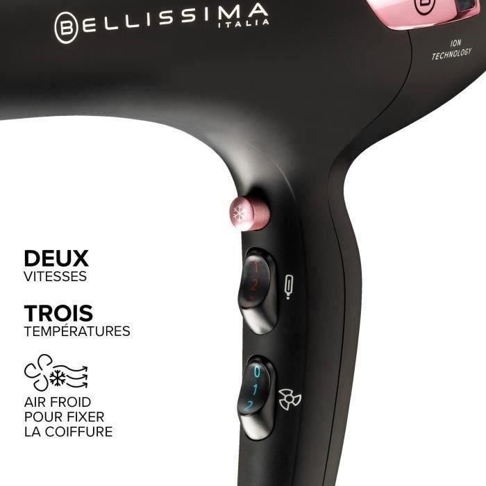 Secador de pelo - Bellissima - Profesional Light Ionic P7 3000 - Concentrador + Difusor - 3 temperaturas de secado rápido - 2100W 2 Secador de pelo - Bellissima - Profesional Light Ionic P7 3000 - Concentrador + Difusor - 3 temperaturas de secado rápido - 2100W 2