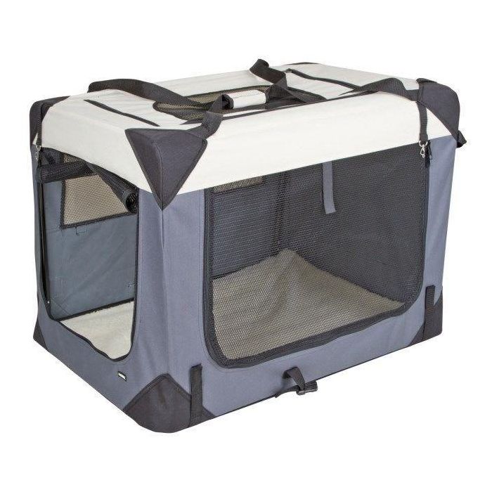 Caja de transporte - KERBL - Journey - 81 x 58 x 58 cm - Gris / Beige Caja de transporte - KERBL - Journey - 81 x 58 x 58 cm - Gris / Beige