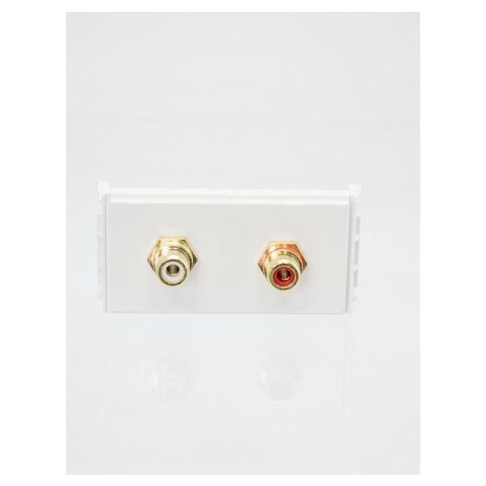 Vivolink Outlet Panel 2 x RCA, White Vivolink Outlet Panel 2 x RCA, White