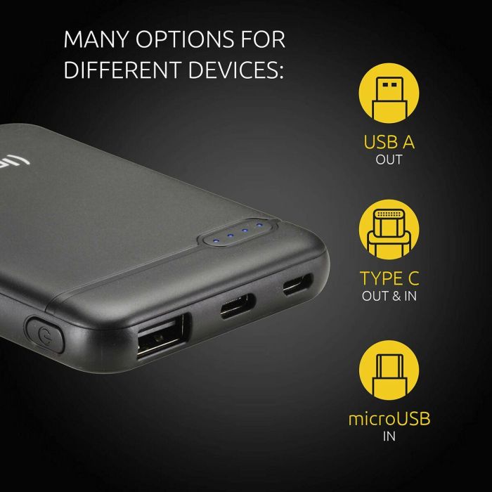 Intenso XS5000 Powerbank 5000mAh USB Tipo-C, Diseño Ergonómico, Negro 7