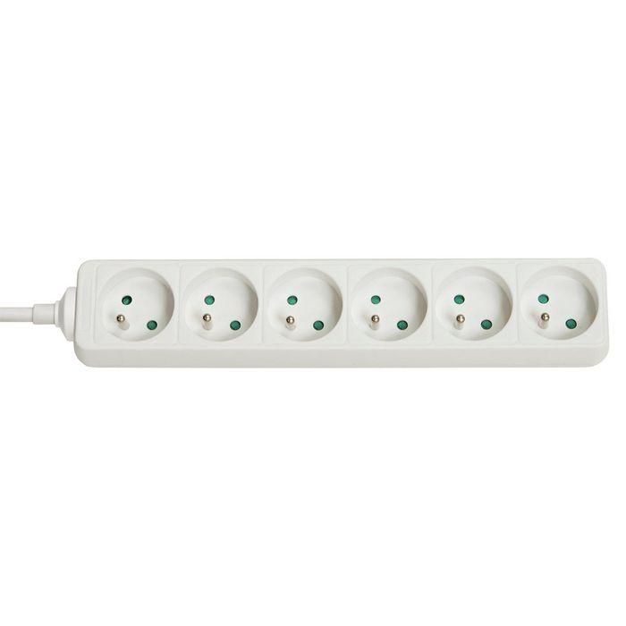 Lindy 6-Way French Schuko Mains Power Extension, White Lindy 6-Way French Schuko Mains Power Extension, White