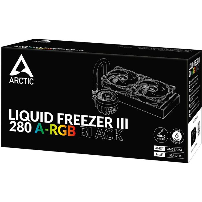 ARCTIC Liquid Freezer III 280 A-RGB Refrigeración Líquida All-in-One 14cm Ventiladores Negro para Intel LGA1851/1700, AMD AM4/AM5 8 ARCTIC Liquid Freezer III 280 A-RGB Refrigeración Líquida All-in-One 14cm Ventiladores Negro para Intel LGA1851/1700, AMD AM4/AM5 8
