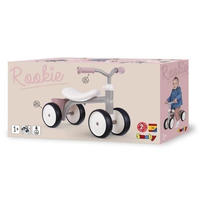 Smoby Correpasillos Rookie Rosa con 4 Ruedas, Sillín, Manillar de Dirección y Cesta de Transporte. A partir de 12 Meses 2