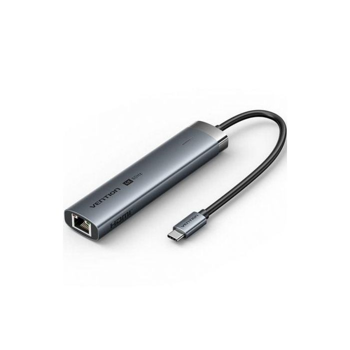 Docking USB Tipo-C Vention TGNHB/ 1xUSB 3.2 Tipo-C/ 2xUSB/ 1xHDMI/ 1xRJ45/ 1xUSB Tipo-C PD