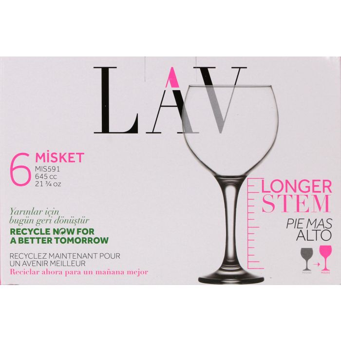 Lav Set de 6 Copas para Combinados Misket 645 ml, 22 cm de alto (4 Cajas) 1