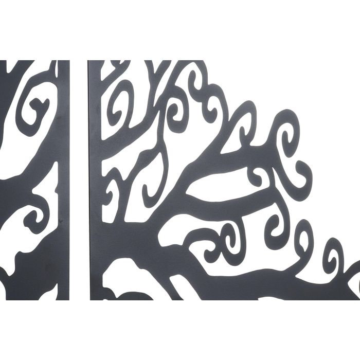 DKD Home Decor Decoración de Pared Cottage Set de 3 Piezas Diseño Árbol Metálico Negro 105x91 cm 2