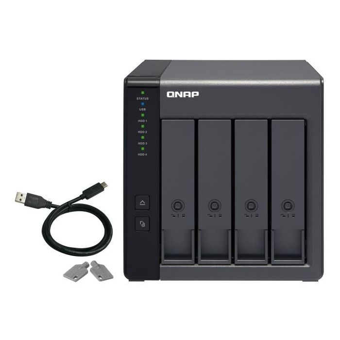 QNAP TR-004 Unidad de Disco Múltiple Negra USB 3.0 4 Bahías RAID 1