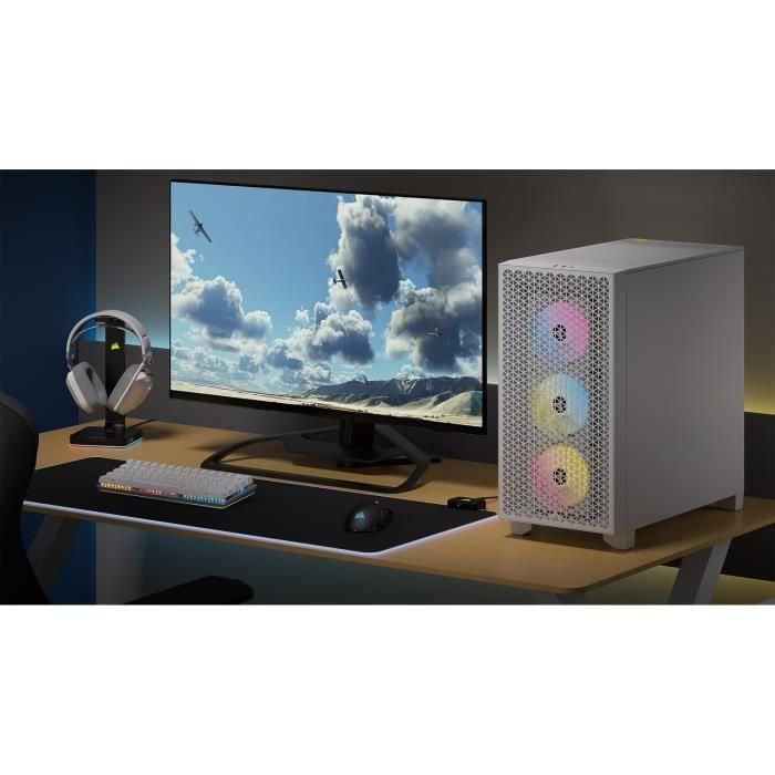 Caja de PC - CORSAIR - 3000D RGB AIRFLOW - Semitorre ATX - 3 ventiladores AR120 RGB - Blanco - (CC-9011256-WW) 5 Caja de PC - CORSAIR - 3000D RGB AIRFLOW - Semitorre ATX - 3 ventiladores AR120 RGB - Blanco - (CC-9011256-WW) 5