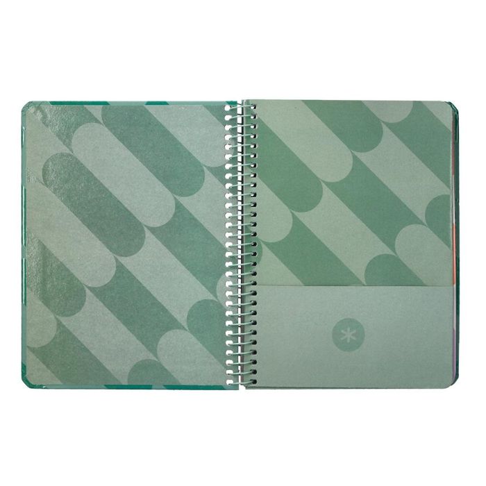 Agenda Espiral Antartik Pattern A6+ 2025 Semana Vista Color Verde Papel 80 gr 7