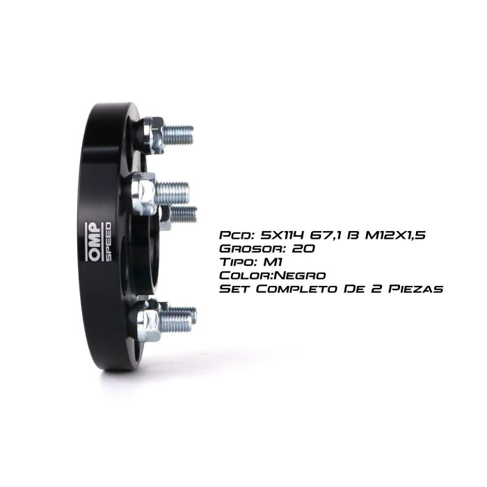 Omp Speed Juego De Separadores D. Cent.-D. Fija. Ancho: 20 mm Pcd: 5x114.3-5x114.3 Cb.H: 67.1 Cb.W: 67.1 Od: 150 Tuerca 12x1.5 OMPS08992001 5 Omp Speed Juego De Separadores D. Cent.-D. Fija. Ancho: 20 mm Pcd: 5x114.3-5x114.3 Cb.H: 67.1 Cb.W: 67.1 Od: 150 Tuerca 12x1.5 OMPS08992001 5