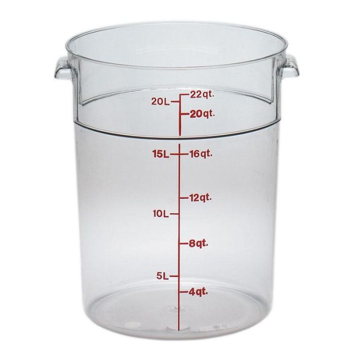 CAMBRO - RFSCW22-135 - Recipiente redondo 20,8 L - 37,8 x 37,8 cm - Transparente (Tapa no incluida)