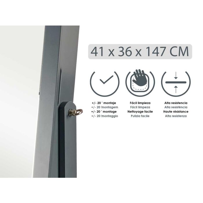 Espejo Joyero con Pie Gris Giftdecor 36 x 140 x 36.5 cm - Madera MDF, Cristal, Tela 3 Espejo Joyero con Pie Gris Giftdecor 36 x 140 x 36.5 cm - Madera MDF, Cristal, Tela 3