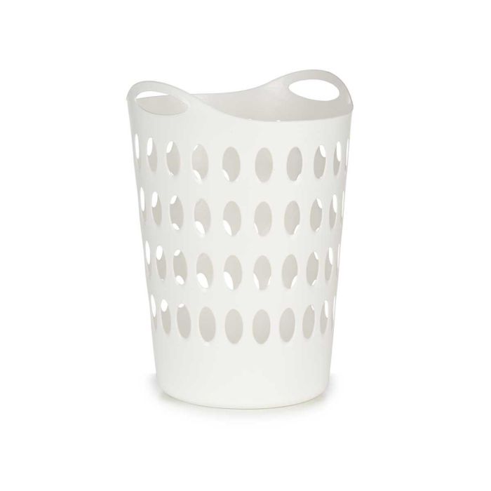 Kipit Cesto Plástico 50L Blanco con Asas 44x42x56.5 cm (Set de 12) 1