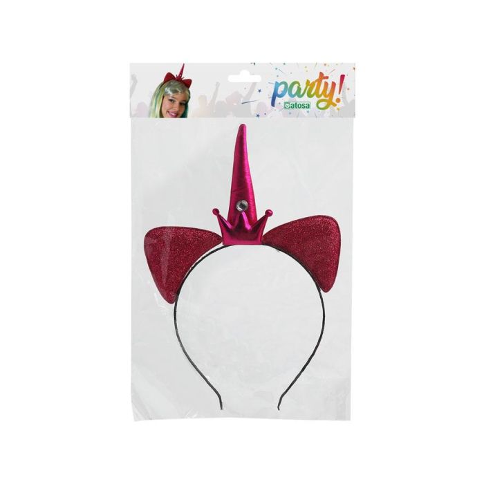 Diadema Unicornio Rosa Con Orejas Y Corona Para Disfraz Fantástico Infantil 1
