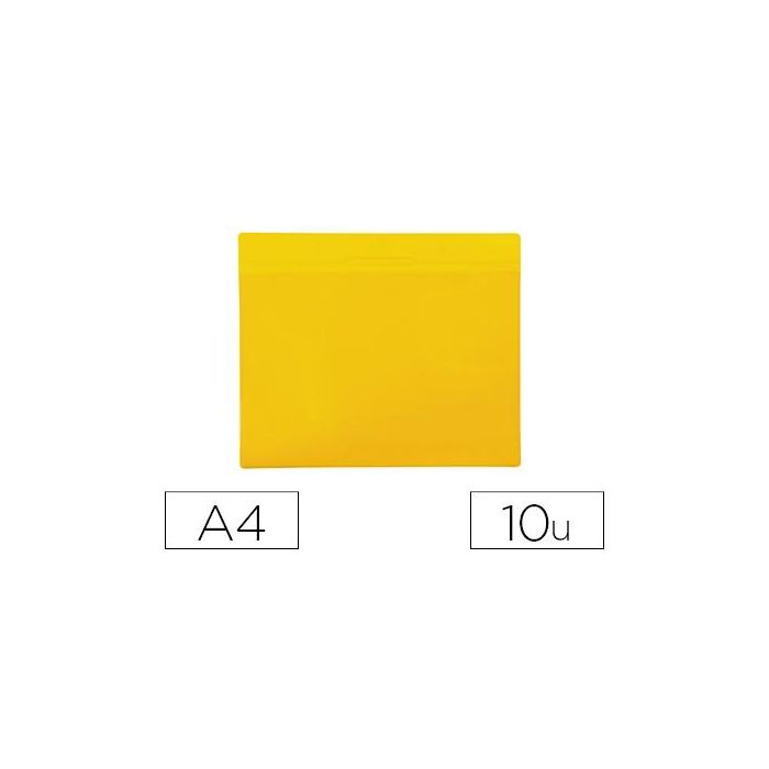 Funda Tarifold Magnetica Din A4 Horizontal Identificacion Palets Y Estanterias Amarillo Pack De 10 Unidades