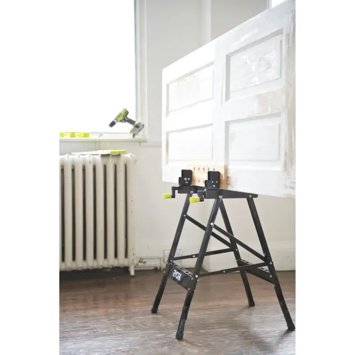 Ryobi Banco de trabajo plegable y giratorio RWB02, capacidad máxima 100 kg, mesa de bambú 2
