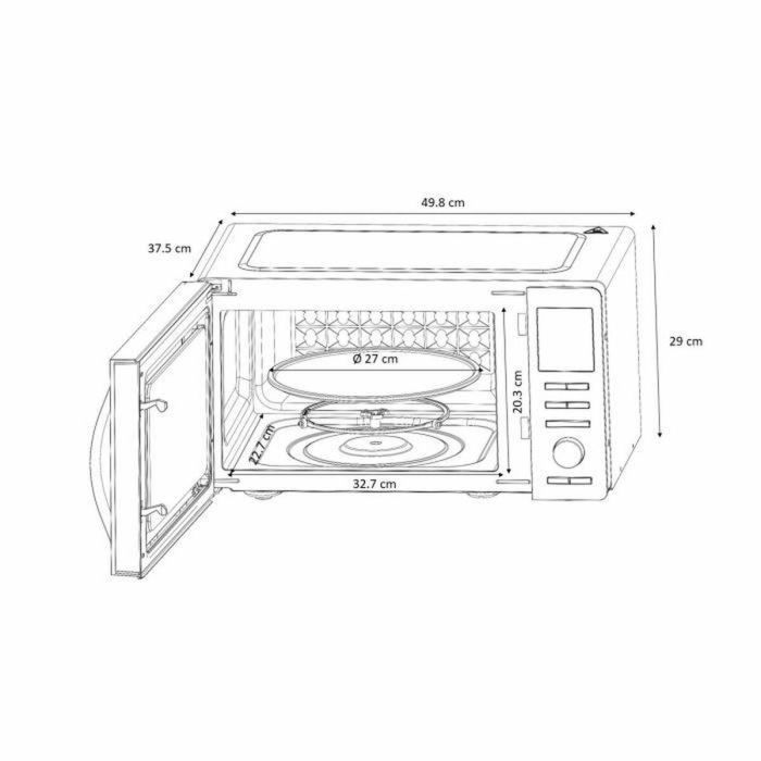 Microondas combinado - Continental Edison - Cemo25SG13S3 - Plata - 25 L - Puerta de espejo - 900 W - Grill 1000 W - Convección 1000 W 2 Microondas combinado - Continental Edison - Cemo25SG13S3 - Plata - 25 L - Puerta de espejo - 900 W - Grill 1000 W - Convección 1000 W 2