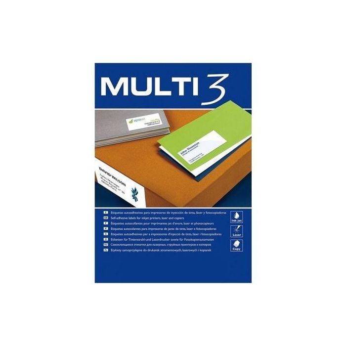 Multi-3 Etiquetas Adhesivas 48,5x16,9 mm Inkjet-Láser C-Rectos 68 X 100H Blanco Multi-3 Etiquetas Adhesivas 48,5x16,9 mm Inkjet-Láser C-Rectos 68 X 100H Blanco
