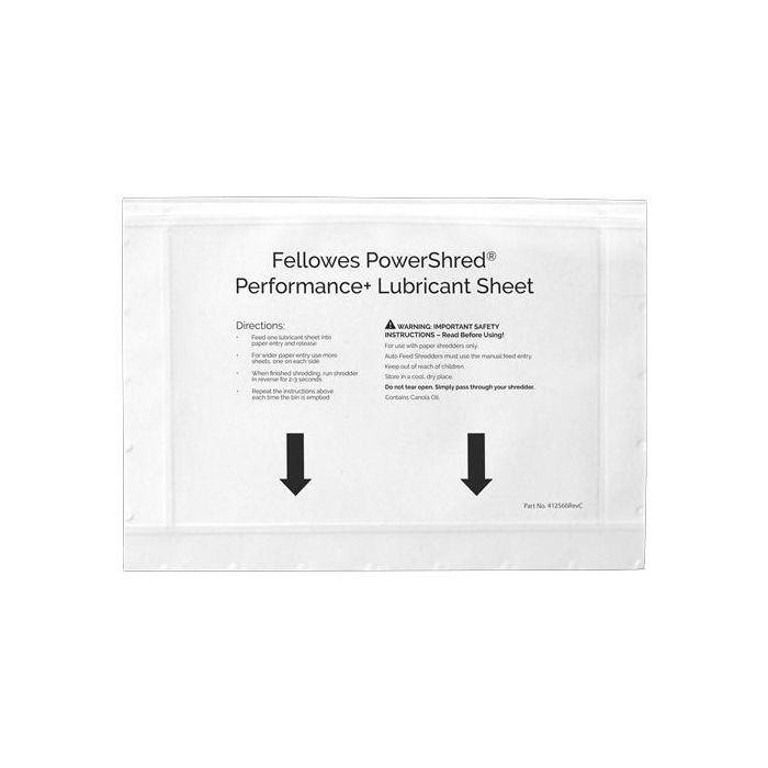 Fellowes Powershred Performance + Hojas lubricantes para destructoras de papel (10 unidades)