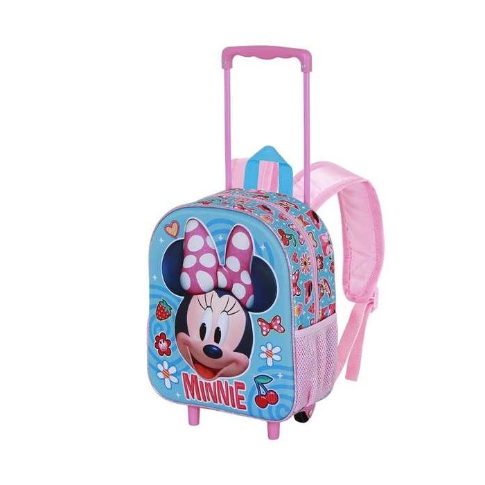 Mochila 3D con Ruedas Pequeña Happiness Disney Minnie Mouse Azul 1 Mochila 3D con Ruedas Pequeña Happiness Disney Minnie Mouse Azul 1