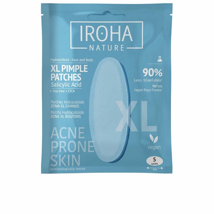 Iroha ACNE PRONE SKIN Parches Hidrocoloide XL Anti-Acné con Ácido Salicílico y Centella Asiática 5 u