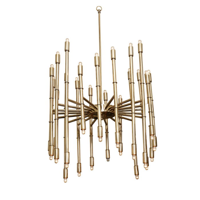 DKD Home Decor 1c25 Lámpara de Techo Item Home Dorada, Acero Patinado Brillante, Bombilla E14 5W, Ø 74 cm x Alto 158 cm