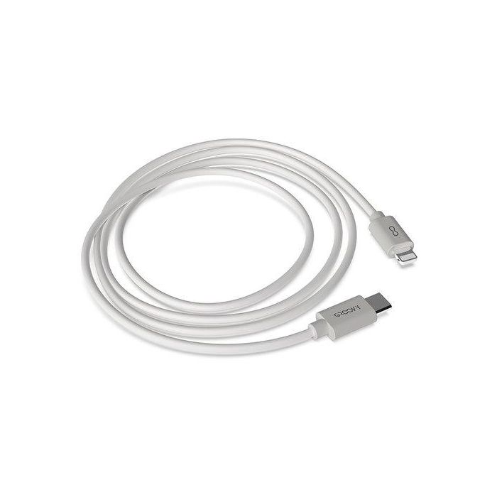 Cable Groovy Usb-C - Lightning Apple Alto Rendimiento 2,0A Blanco 1 M.