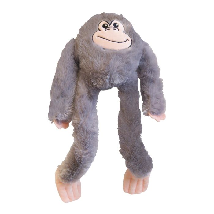 Gloria Peluche para Perros Iwazaru Mono Gris Talla L con Sonido y Refuerzo de Cuerda Interna, Juguete Duradero para Mordedores 3