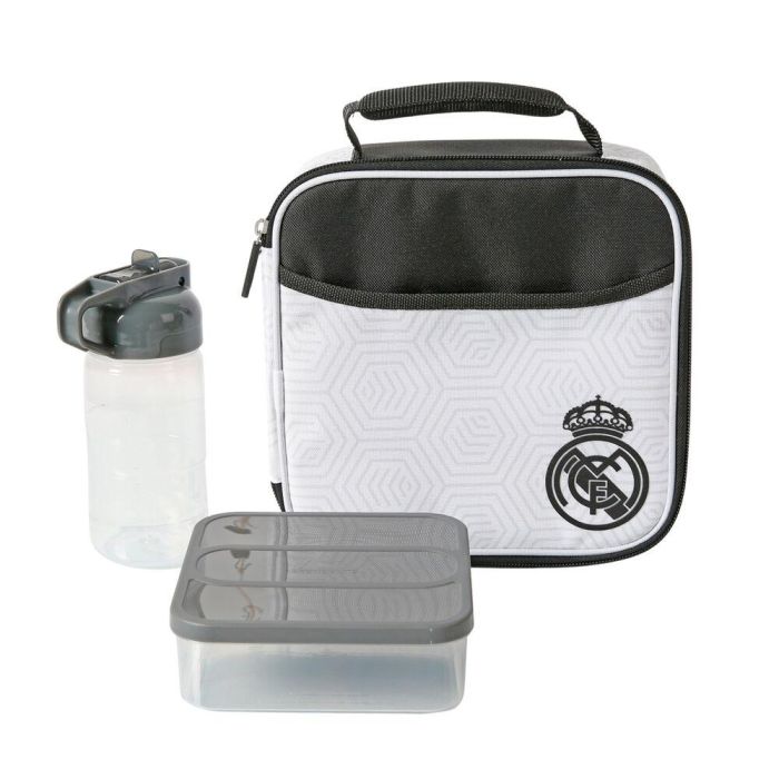 Bolsa porta alimentos termica + tupper + botella Real Madrid 2