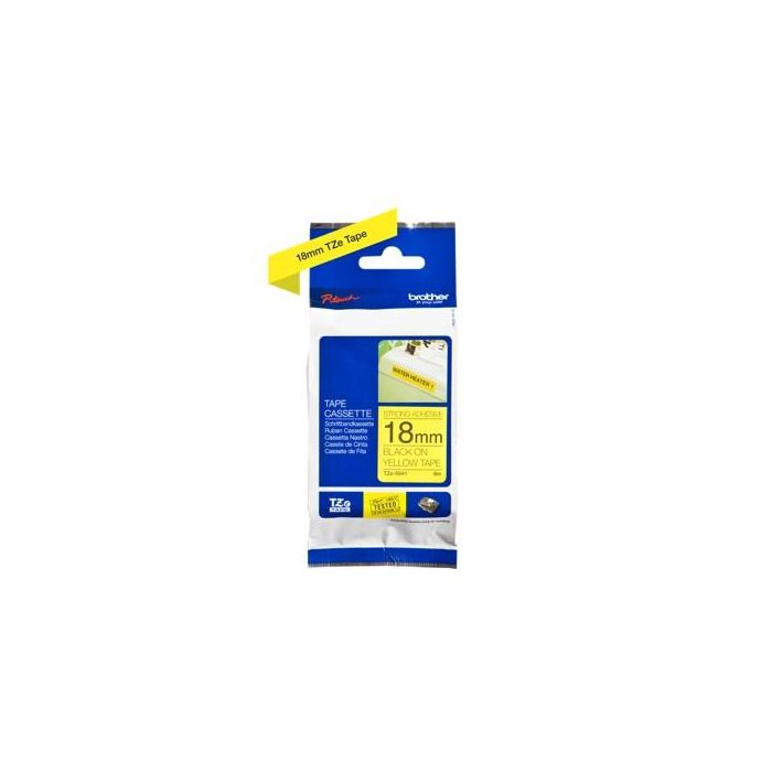 Brother TZeS641 Cinta Rotuladora Laminada Súper Adhesiva Texto Negro Sobre Amarillo 18mm x 8m 1 Brother TZeS641 Cinta Rotuladora Laminada Súper Adhesiva Texto Negro Sobre Amarillo 18mm x 8m 1