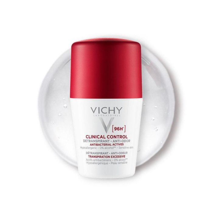 Vichy CONTROL 96H Desodorante Roll-on Antitranspirante 96h Protección Anti-olor Piel Sensible Hipoalergénico Sin Alcohol 50 ml 0