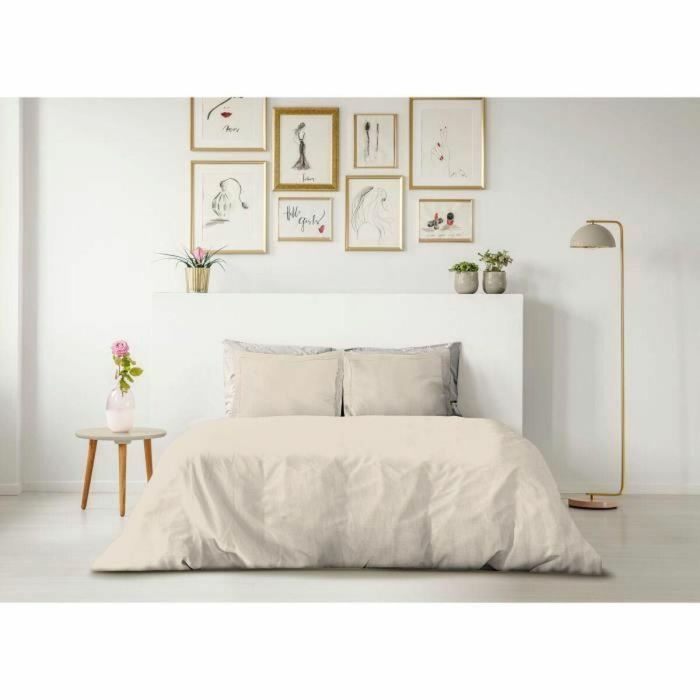 Lovely Home LOV3701393712767 Juego Nórdico - 220x240 cm - 100% Algodón - Beige Crema 1