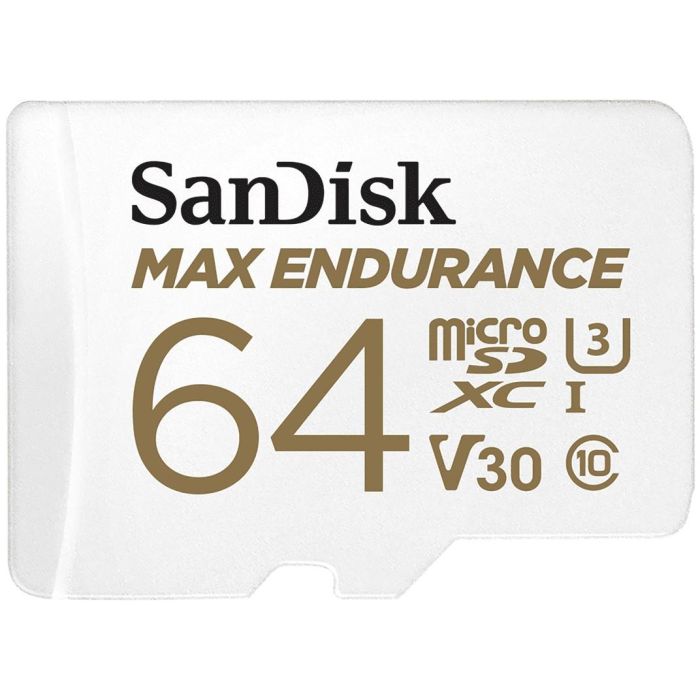 SanDisk Tarjeta de Memoria MicroSDXC 64GB Max Endurance 100MB/s Clase 10 U3 V30 +Adaptador