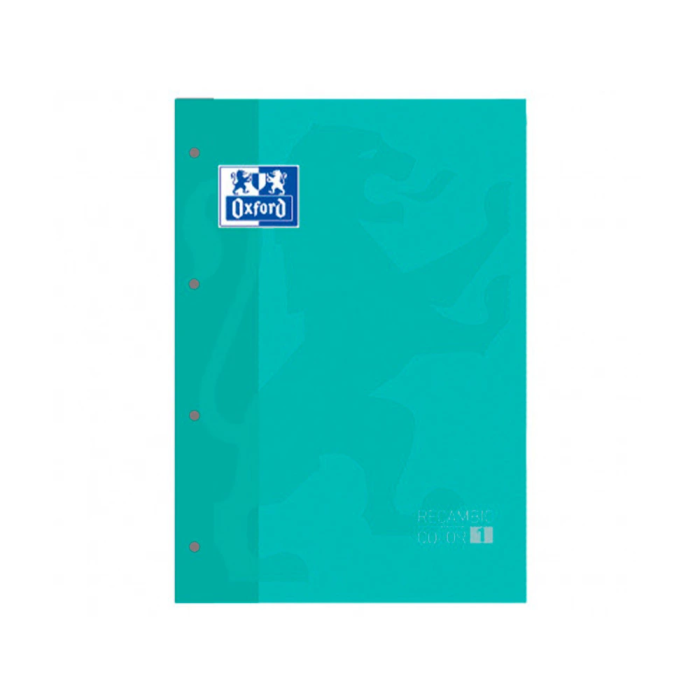 Oxford Recambio Color 1 Din A4+ 80 Hojas 90 gr Cuadro 5 mm 4 Taladros Color Ice Mint 1