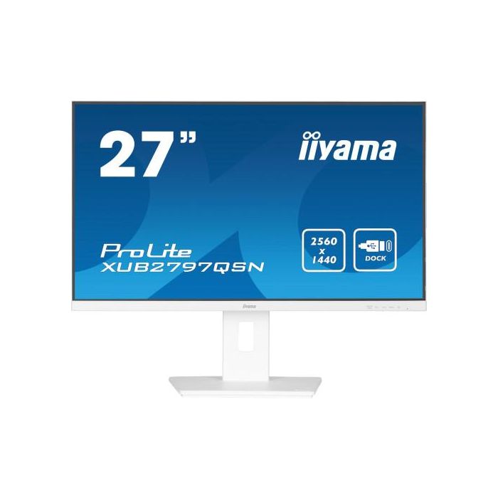 Iiyama XUB2797QSN-W2 Monitor IPS 27" 2K Ultra HD, 2560x1440, 1ms, 300cd/m², USB-C, Altavoces, Blanco Iiyama XUB2797QSN-W2 Monitor IPS 27" 2K Ultra HD, 2560x1440, 1ms, 300cd/m², USB-C, Altavoces, Blanco