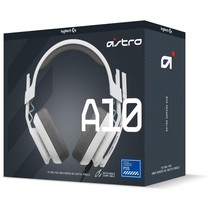 Logitech Astro Gaming A10 Gen 2 Headset full size wired 3.5 mm jack white/PS 14 Logitech Astro Gaming A10 Gen 2 Headset full size wired 3.5 mm jack white/PS 14