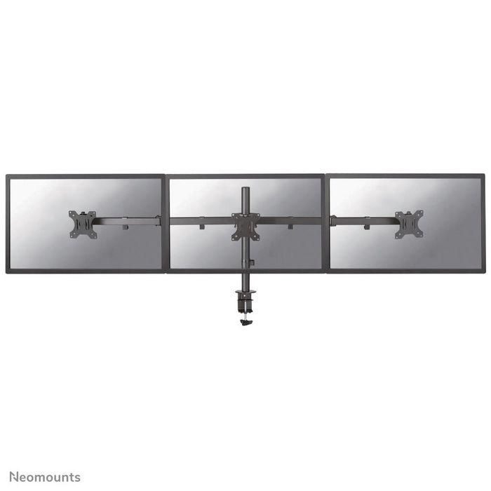 Neomounts Tilt/Turn/Rotate Triple Desk Mount (Clamp) For Three 10-27" Monitor Screens, Height Adjustable - Black Neomounts Tilt/Turn/Rotate Triple Desk Mount (Clamp) For Three 10-27" Monitor Screens, Height Adjustable - Black