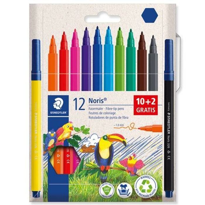 Set de Rotuladores Staedtler 12Noris Multicolor 12 Piezas (15 Unidades) 1 Set de Rotuladores Staedtler 12Noris Multicolor 12 Piezas (15 Unidades) 1