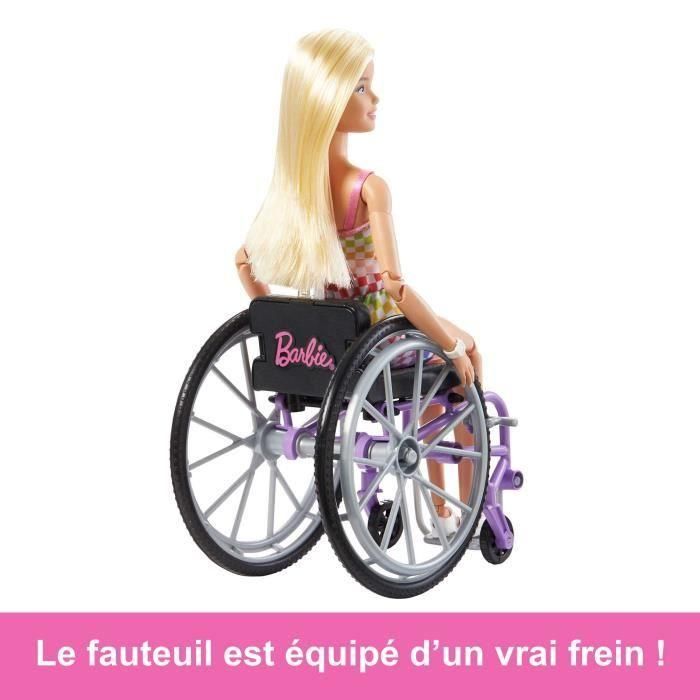 Barbie Muñeca rubia en silla de ruedas con 22 puntos de articulación para niños 3+ años 4