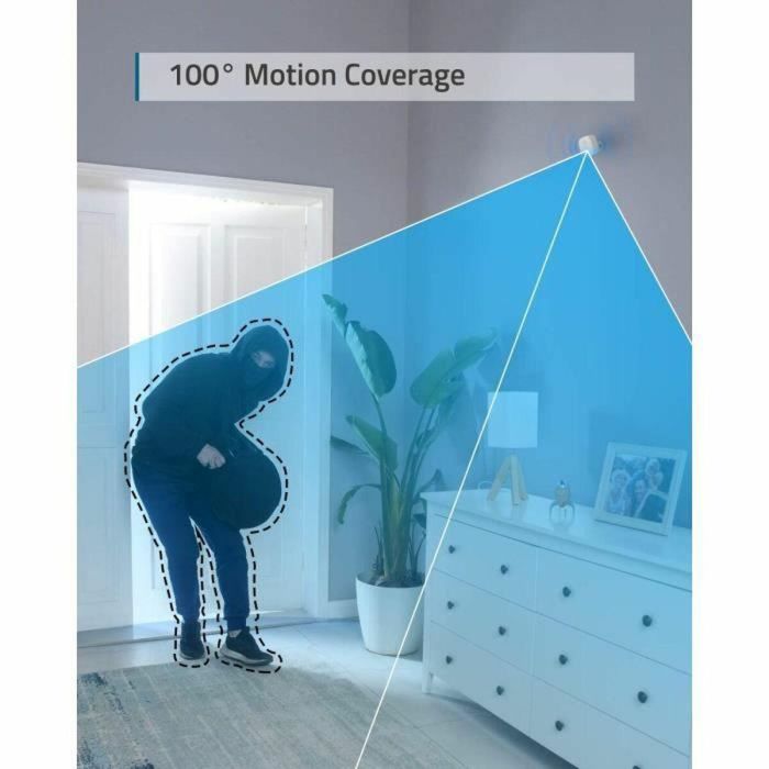 Eufy T8910021 Detector de Movimiento Inalámbrico para Sistema de Alarma de Hogar, Montaje en Pared, 9.1m Alcance, Batería 2 Años, Blanco 5